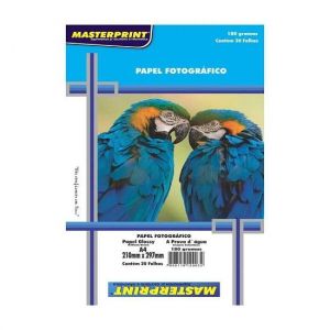 Papel Glossy 180grs. Com 20 Folhas A4 Masterprint