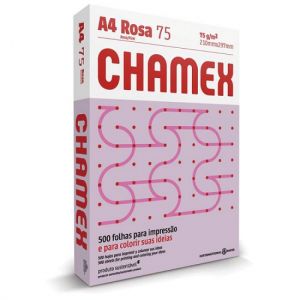 Papel Sulfite A4 210x297 Com 500 Folhas Rosa Chamex