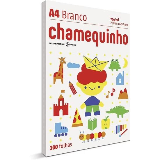 Papel Sulfite A4 210x297 Com 100 Folhas Branco Chamequinho