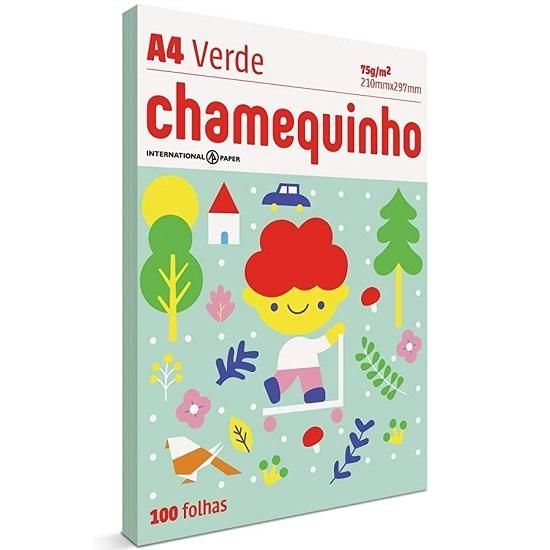 Papel Sulfite A4 210x297 Com 100 Folhas Verde Chamequinho