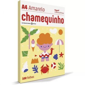 Papel Sulfite A4 210x297 Com 100 Folhas Amarela Chamequinho