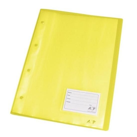 Pasta Catálogo Com 10 Envelopes Com Visor Amarelo New Line 1037 ACP