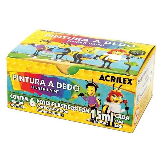 Pintura A Dedo 6 Cores 15ml. Acrilex