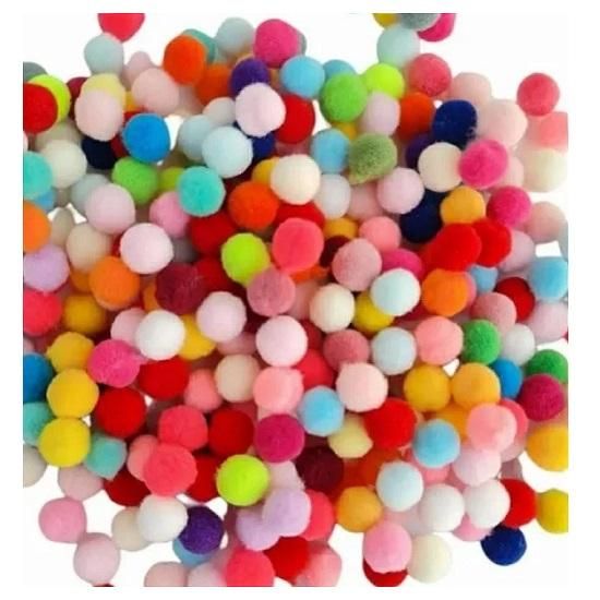 Pompom 15mm. Com 80 Unidades Multicolor Kit