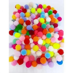 Pompom 15mm. Com 80 Unidades Multicolor Kit