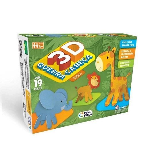 Quebra Cabeça 3D Safari 2160 Pais e Filhos