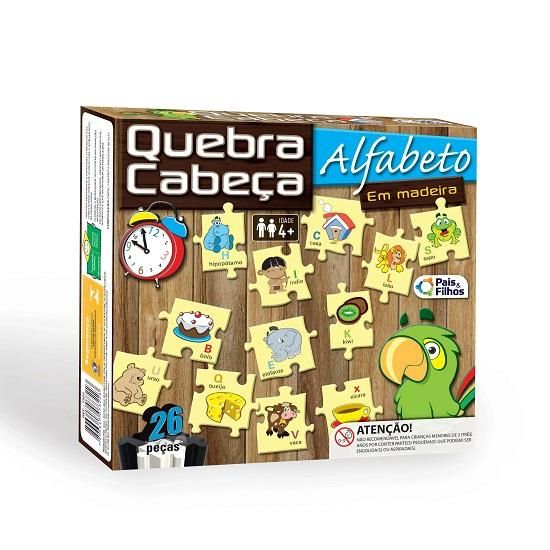 Quebra Cabeça Madeira Alfabeto 7322 Pais e Filhos