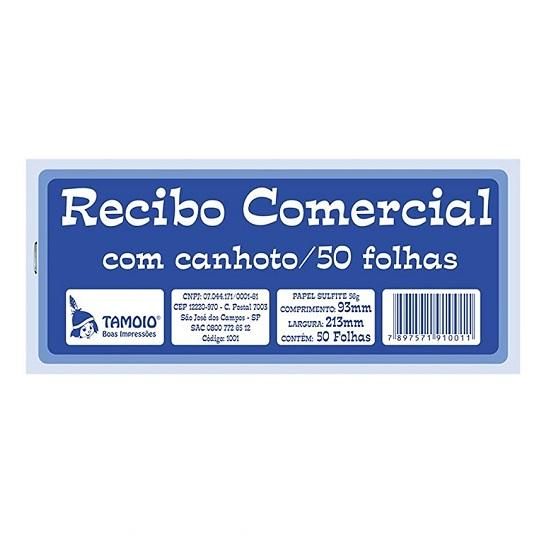 Recibo Comercial 50 Folhas Com Canhoto Tamoio