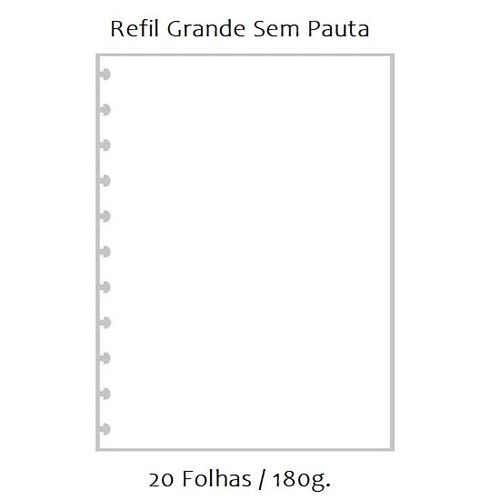 Refil Grande Sem Pauta Com 20 Folhas 180g. Pop Disc