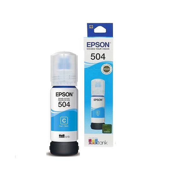 Refil Tinta Epson T504220 Ciano 70ml. Original