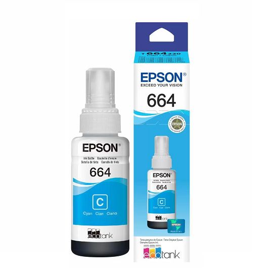 Refil Tinta Epson T664220 Ciano Original 70ml.