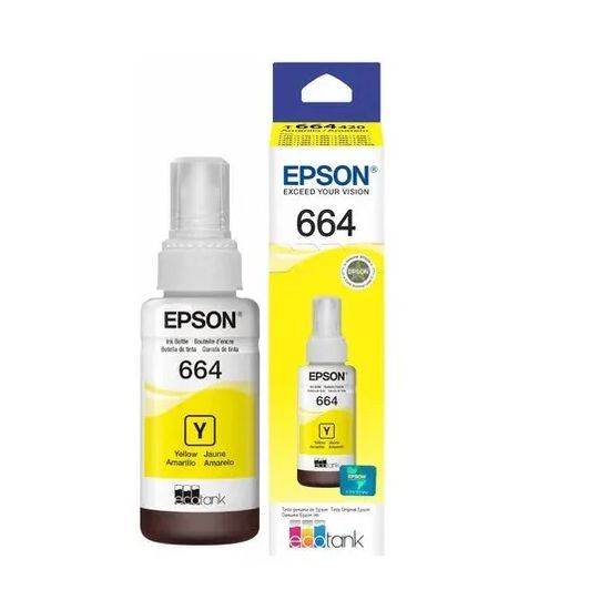 Refil Tinta Epson T664420 Amarelo Original 70ml.