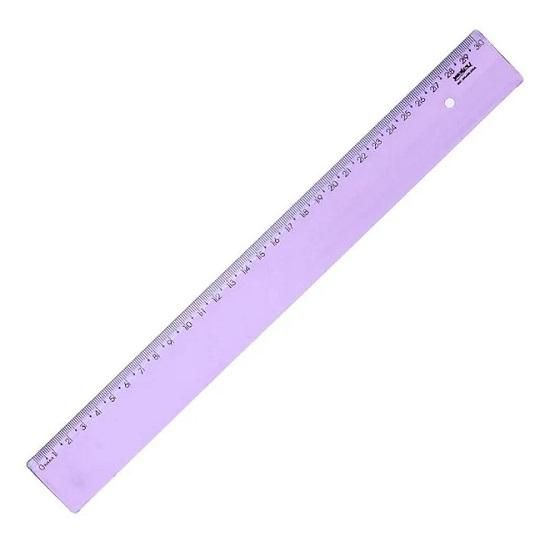 Régua 30cm Acrílica Lilás Waleu Maxcril