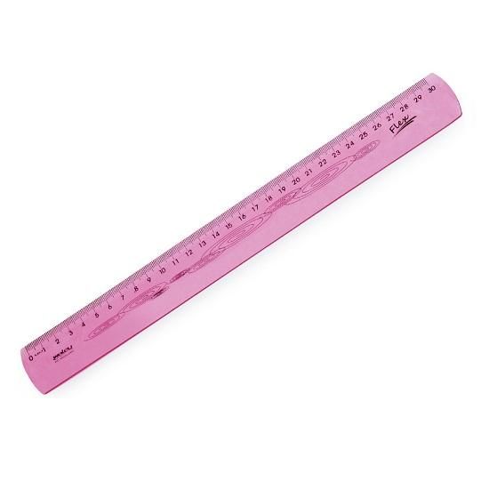 Régua 30cm. Flexível Rosa Waleu