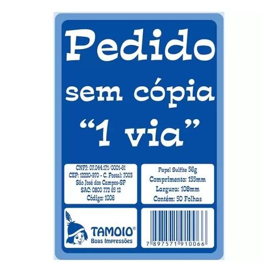 Talão De Pedido 1/36 1 Via 50 Folhas Tamoio