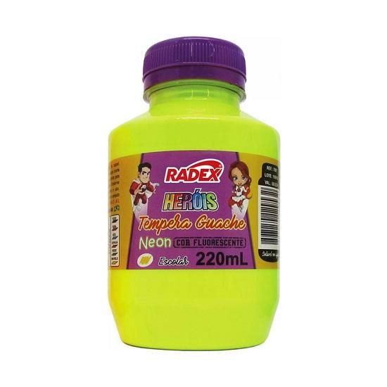 Tempera Guache 220ml. Amarelo Neon 7881 Radex