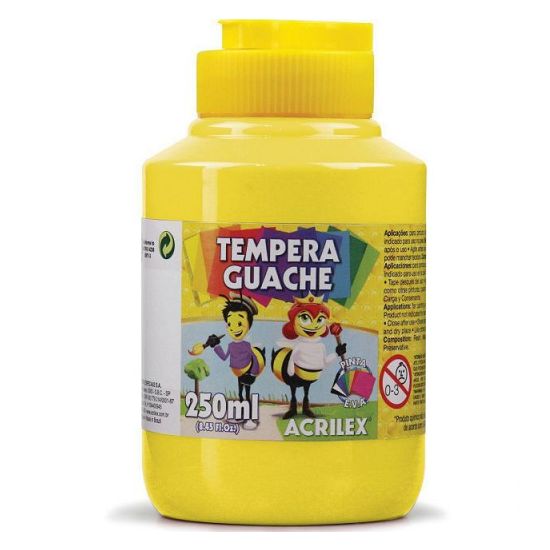 Tempera Guache 250ml. Amarelo Limão 504 Acrilex