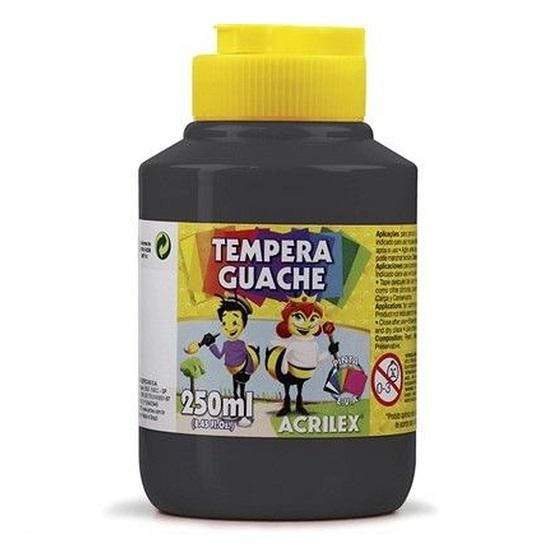 Tempera Guache 250ml. Preto 520 Acrilex