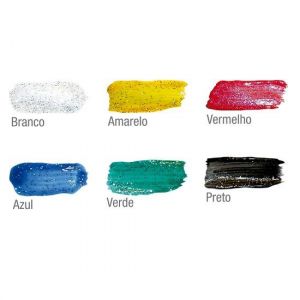 Tempera Guache 6 Cores Com Glitter Acrilex