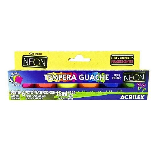 Tempera Guache 6 Cores Neon 01006 Acrilex