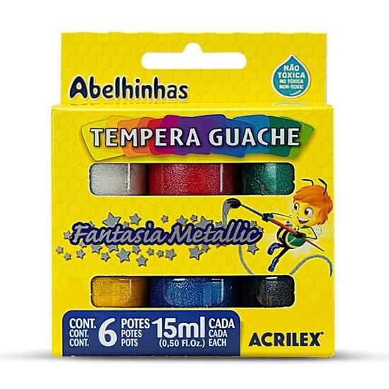 Tempera Guache Fantasia Metallic 6 Cores 928 Acrilex