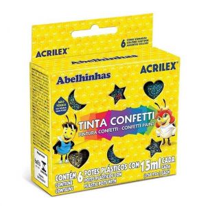 Tinta Confetti 6 Cores 15ml. 02415 Acrilex