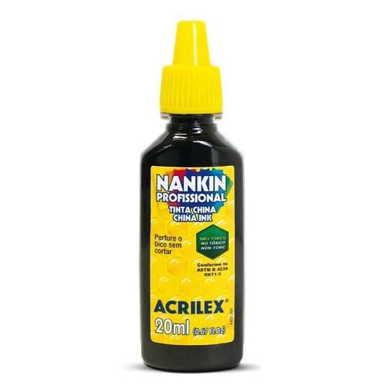 Tinta Nankin Escolar Preto 20ml. Acrilex