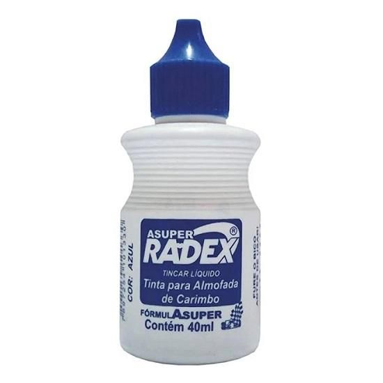 Tinta Para Carimbo Azul 40ml. Radex