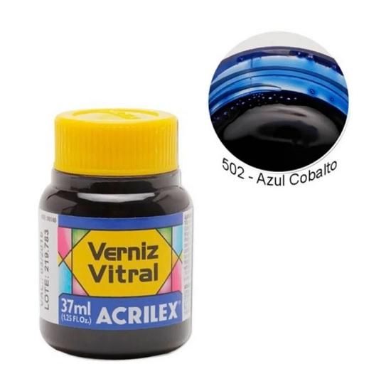 Verniz Vitral Azul Cobalto 502 37ml. Acrilex