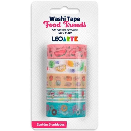 Washi Tape Food Trends 15mmx5M Com 5 Leoarte