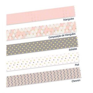 Washi Tape Geometric 15mmx5M Com 5 Leoarte