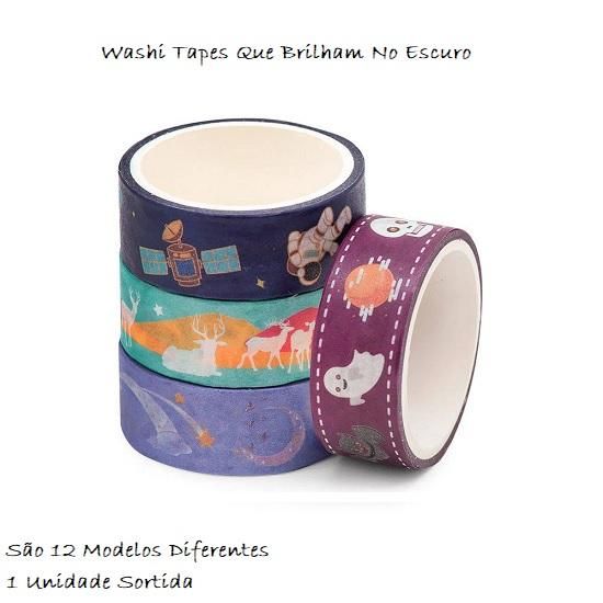 Washi Tape Glow 15mmx3M WT1512 BRW - Envio De Cores e Estampas Conforme Disponibilidade do Estoque