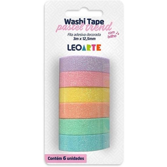 Washi Tape Pastel Trend 12,5mmx3M Com 6 Leoarte