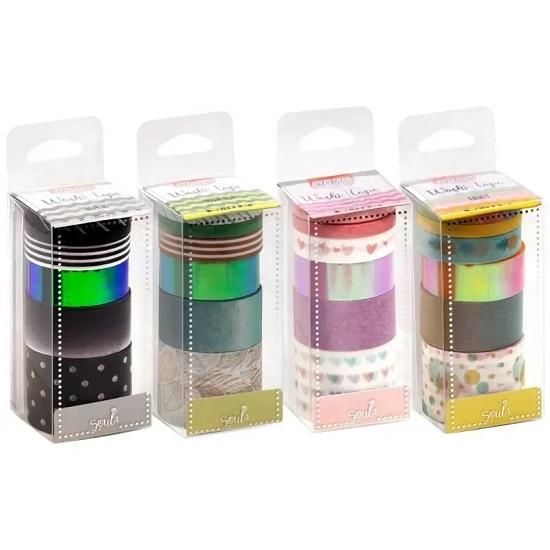 Washi Tape Soul Com 6 Rolos WT0805 BRW - Envio De Cores e Estampas Conforme Disponibilidade do Estoque